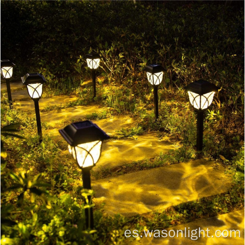 Wason 2/6 Pack LED impermeable Auto/APAGADO Solar Pathway Pathway Stake Garden Light para el patio del patio y la pasarela